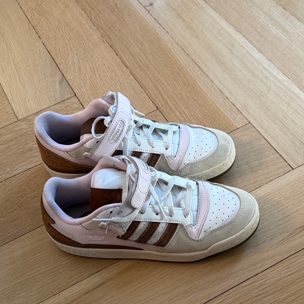 Adidas Limited Edition Strawberry Blush and Brown Sneakers